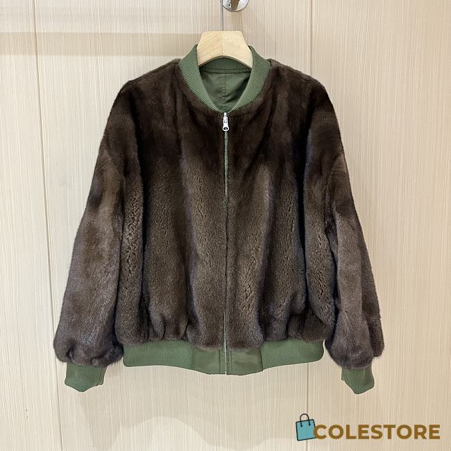 Colestore Loro Piana Coat Fur Reversable Green/ Brown - 1