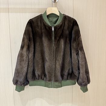 Colestore Loro Piana Coat Fur Reversable Green/ Brown