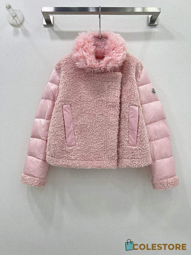 Colestore Moncler Puffer Fur Jacket Pink  - 1