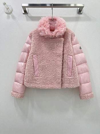 Colestore Moncler Puffer Fur Jacket Pink 