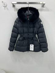 Colestore Moncler Women's Boed Down Jacket with Shearling Hood Trim Black - 1
