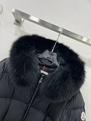 Colestore Moncler Women's Boed Down Jacket with Shearling Hood Trim Black - 2