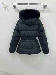 Colestore Moncler Women's Boed Down Jacket with Shearling Hood Trim Black - 4