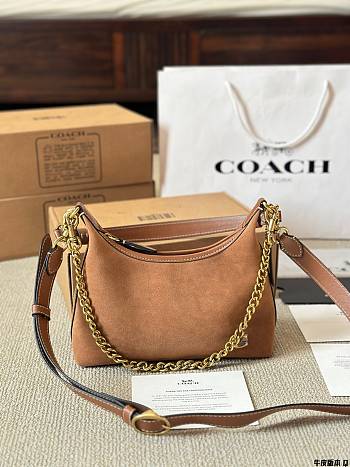 Colestore Coach Juliet Shoulder Bag Suede Brown 25 x 15 cm