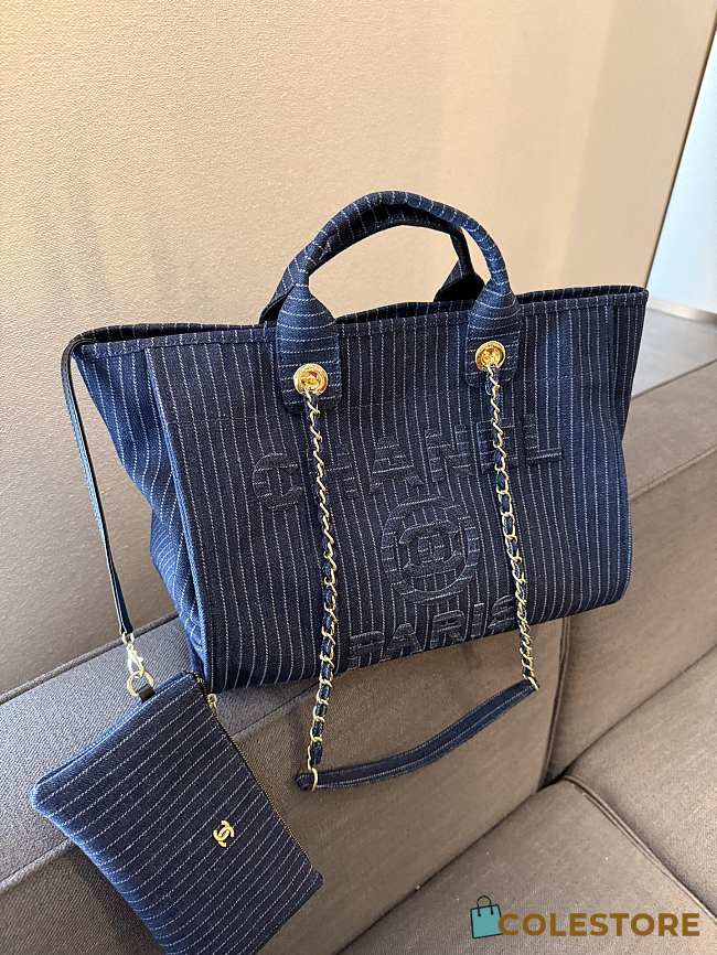 Colestore Chanel Shopping Beach Bag Denim 33 cm - 1