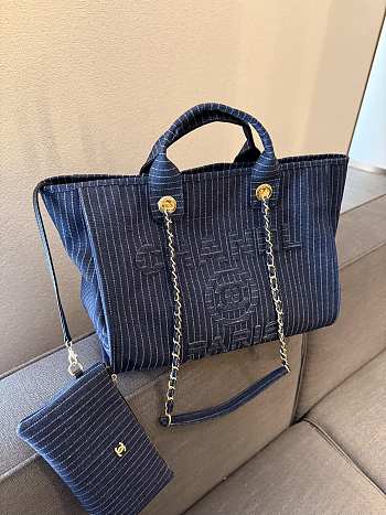 Colestore Chanel Shopping Beach Bag Denim 33 cm
