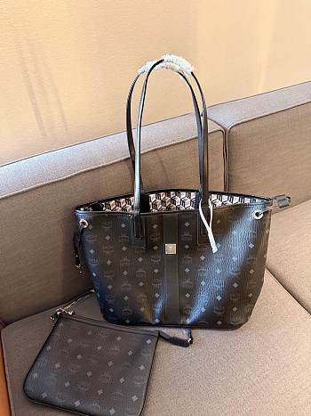 Colestore MCM Liz Reversible Tote Black 33 cm