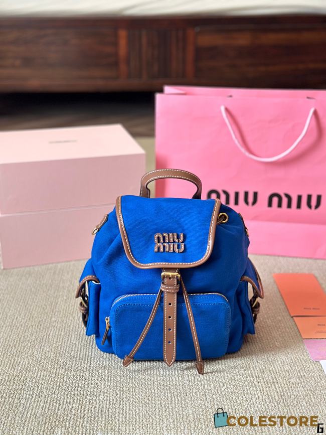 Colestore Miu Miu Backpack Blue 23 x 25 cm - 1