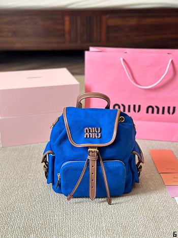 Colestore Miu Miu Backpack Blue 23 x 25 cm
