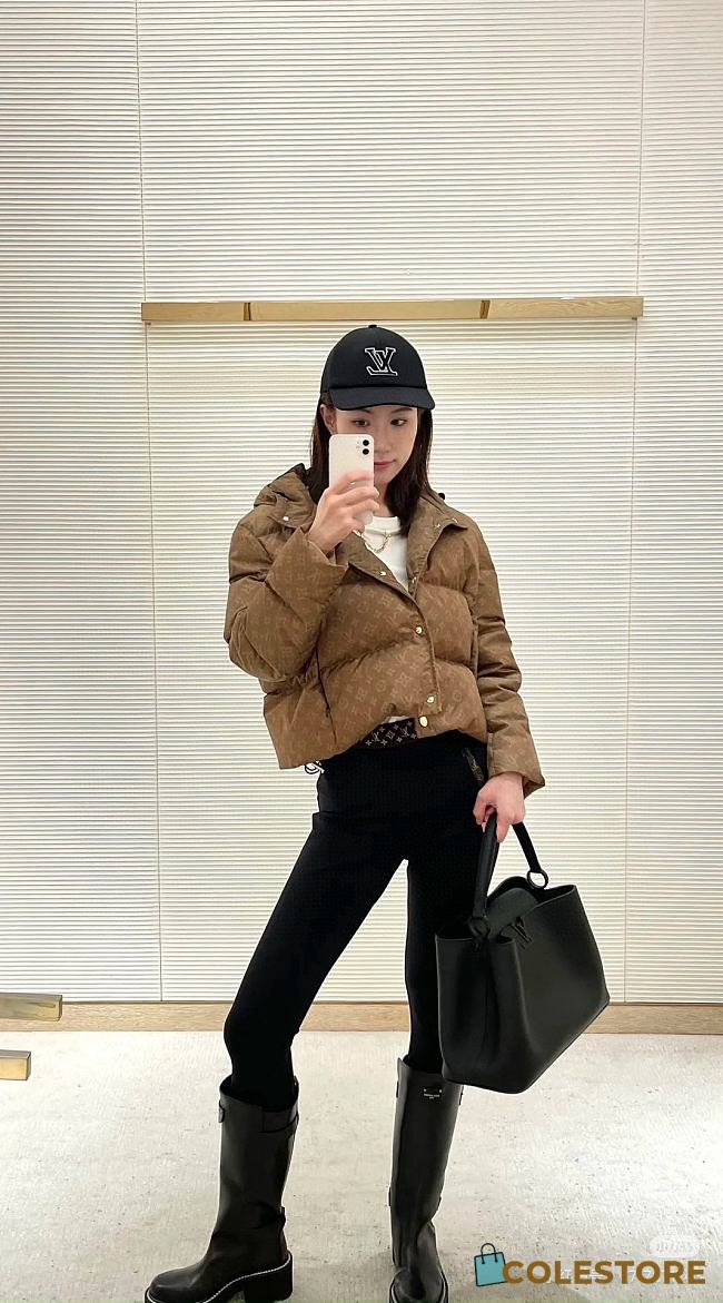 Colestore Louis Vuitton Monogram Puffer Jacket Brown - 1