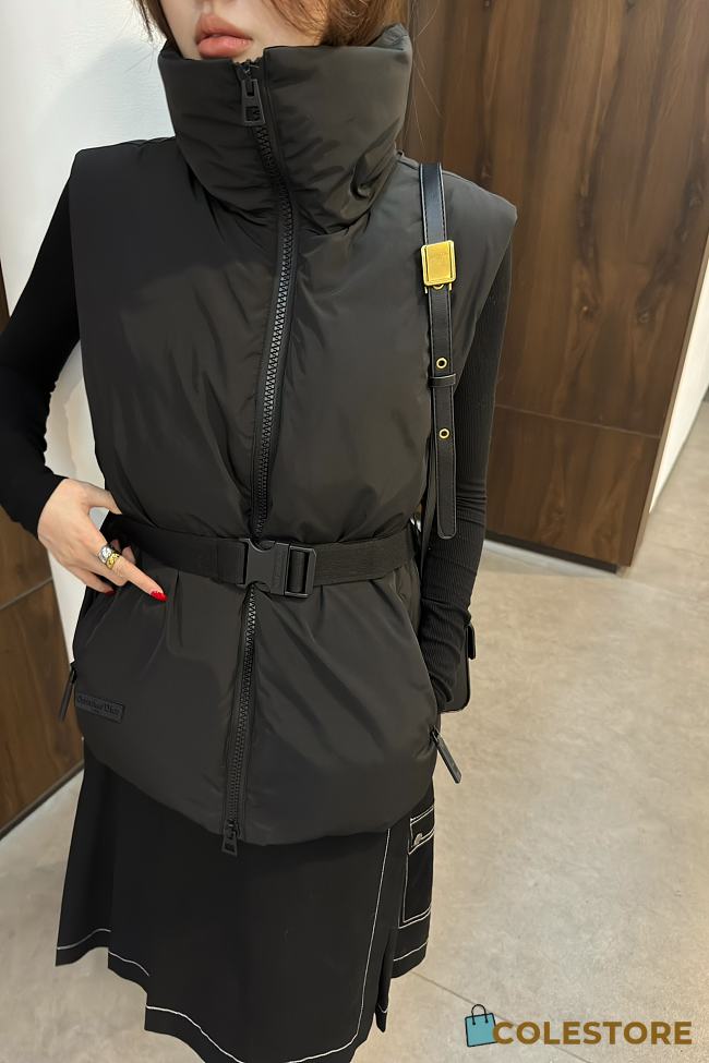 Colestore Dior DiorAlps Belted Puffer Sleevesless Vest Black - 1