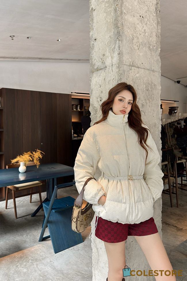 Colestore Gucci Monogram Puffer Jacket White - 1