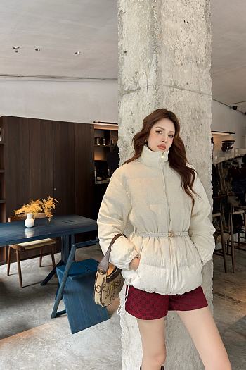 Colestore Gucci Monogram Puffer Jacket White