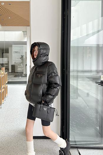 Colestore Prada Leather Puffer Jacket Black