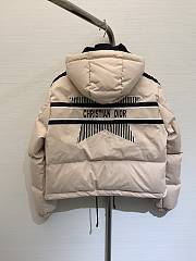 Colestore Women Dior Dioralps Hooded Cropped Puffer Jacket Pink Quilted Technical Fabric With Black Dior Star Motif - 5