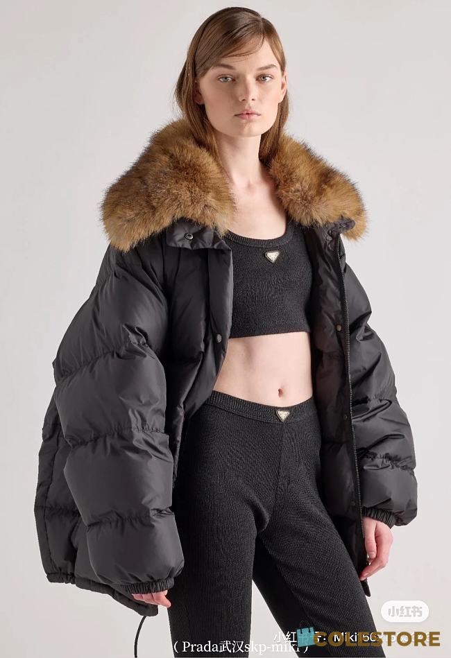 Colestore Prada Enamel triangle-logo padded jacket Black - 1