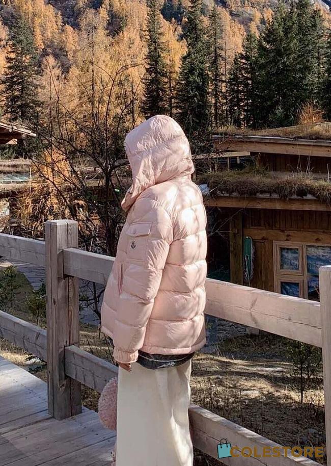 Colestore Moncler Maire Shiny Puffer Jacket Pink  - 1