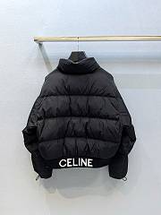 Colestore  Celine Cropped down jacket with celine print in lightweight matte nylon Black - 6