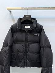 Colestore  Celine Cropped down jacket with celine print in lightweight matte nylon Black - 3