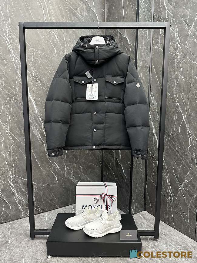 Colestore Moncler Fornas Hooded Short Down Jacket Black - 1