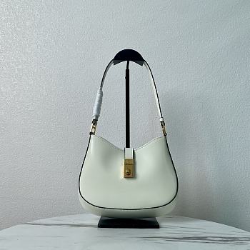 Colestore Prada Cleo Brushed Leather Bag In White 22 x 18.5 x 4.5 cm