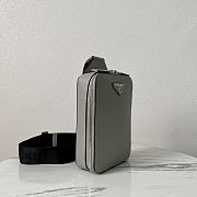 Colestore Prada Crossbody Bag Saffiano Leather Grey 14 x 20 x 5 cm - 6