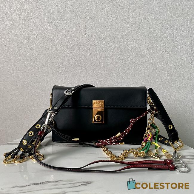 Colestore Women Prada Soft Sound small Leather shoulder bag Black 24 x 13.5 x 6 cm - 1