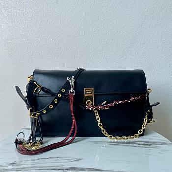 Colestore Women Prada Soft Sound Leather shoulder bag Black 35 x 19.5 x 10.5 cm