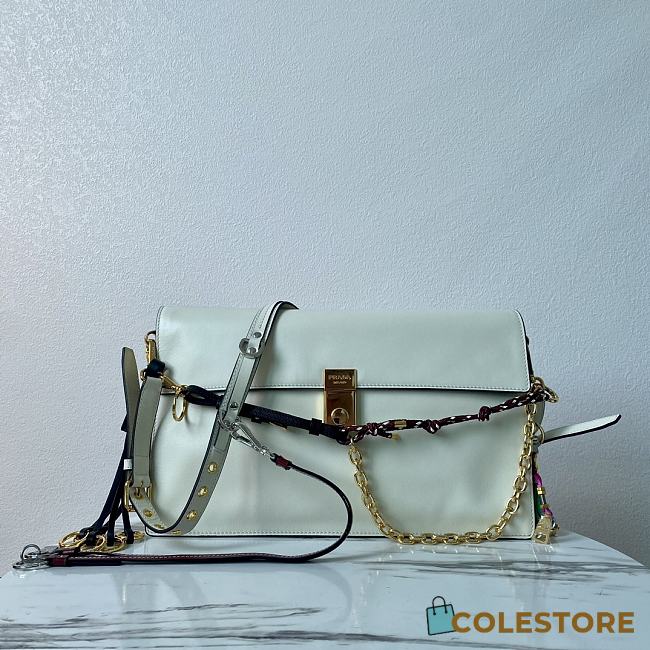 Colestore Women Prada Soft Sound Leather shoulder bag White 35 x 19.5 x 10.5 cm - 1