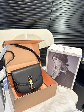 Colestore Saint Laurent YSL Kaia Small Satchel Leather Black 18 x 16 cm