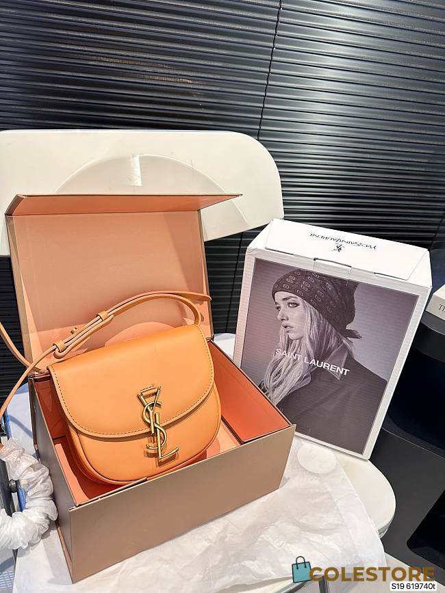 Colestore Saint Laurent YSL Kaia Small Satchel Leather Orange 18 x 16 cm - 1