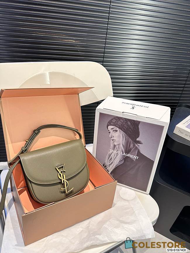 Colestore Saint Laurent YSL Kaia Small Satchel Leather Green Olive 18 x 16 cm - 1