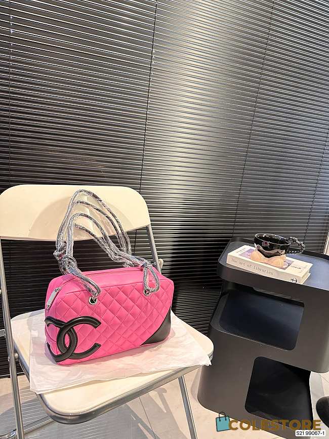 Colestore Chanel Cambon Bowling Bag Pink 28 x 16 cm - 1