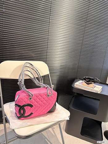 Colestore Chanel Cambon Bowling Bag Pink 28 x 16 cm