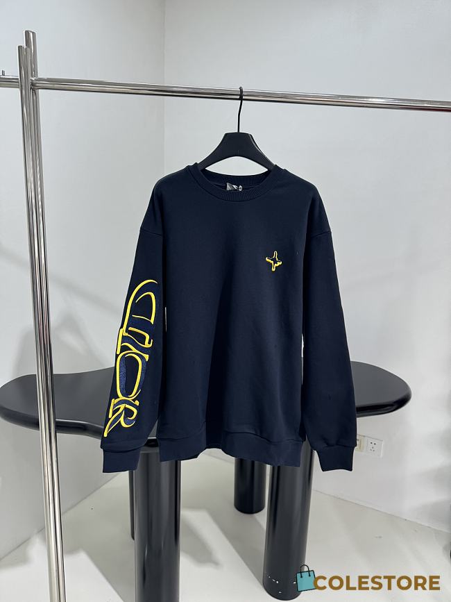 Colestpre Dior And Lewis Hamilton Sweatshirt Navy Blue Cotton Fleece - 1