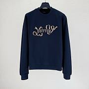 Colestore Louis Vuitton embroidered-cotton-crewneck Navy Sweater - 1