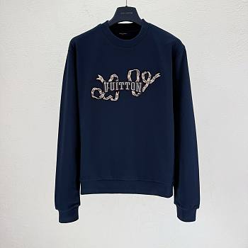 Colestore Louis Vuitton embroidered-cotton-crewneck Navy Sweater
