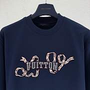 Colestore Louis Vuitton embroidered-cotton-crewneck Navy Sweater - 5