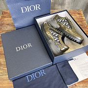 Colestore Dior Combat Derby Shoe Green Olive Polished Calfskin and Dior Oblique Jacquard - 2