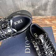 Colestore Dior Combat Derby Shoe Black Polished Calfskin and White Dior Oblique Jacquard - 6