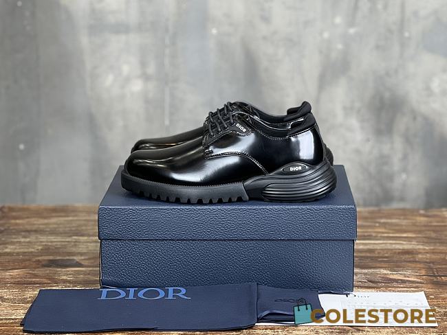 Colestore Dior Combat Derby Shoe Black Polished Calfskin  - 1