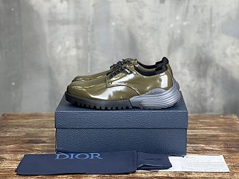 Colestore Dior Combat Derby Shoe Green Olive Polished Calfskin 