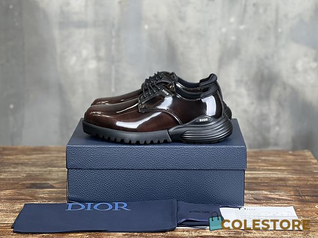 Colestore Dior Combat Derby Shoe Brown Polished Calfskin  - 1