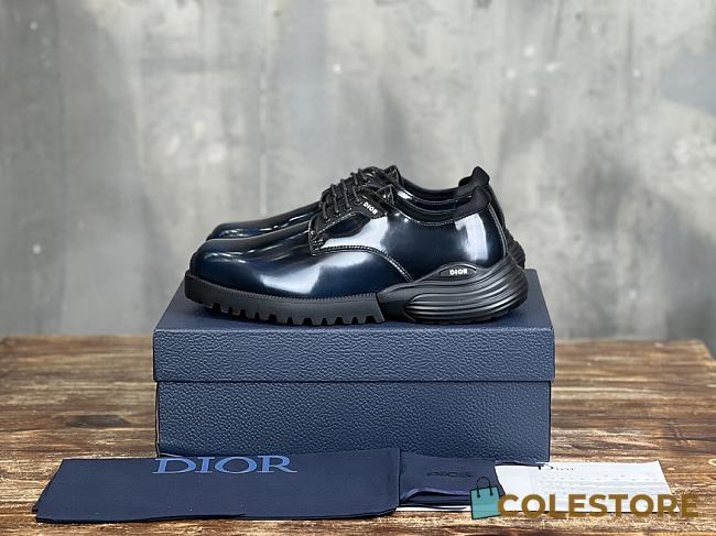 Colestore Dior Combat Derby Shoe Blue Polished Calfskin  - 1