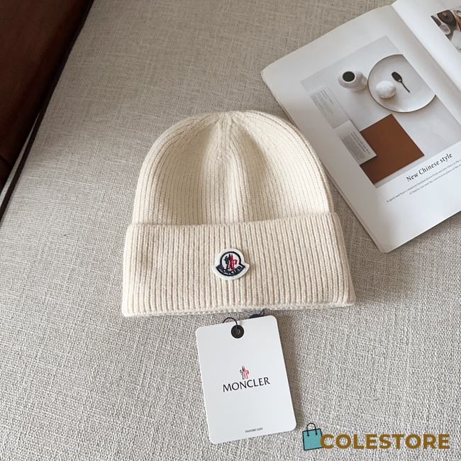 Colestore Moncler Beanie White  - 1