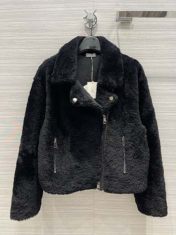 Colestore Brunello Cucinelli Goat Fur Biker Jacket Black