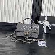 Colestore Chanel 24K Flap Bag Mini Handle Shiny Leather Grey 20 cm - 1