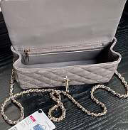 Colestore Chanel 24K Flap Bag Mini Handle Shiny Leather Grey 20 cm - 4