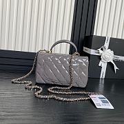 Colestore Chanel 24K Flap Bag Mini Handle Shiny Leather Grey 20 cm - 3