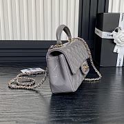 Colestore Chanel 24K Flap Bag Mini Handle Shiny Leather Grey 20 cm - 2